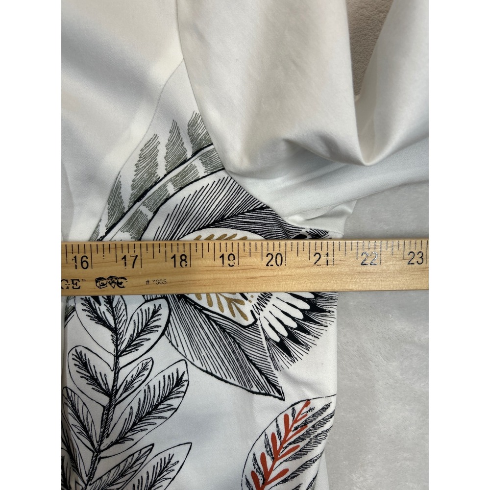 Chico's Jacket Women's 2 US Size 12/14 White Floral Print Open Front - Picture 7 of 7